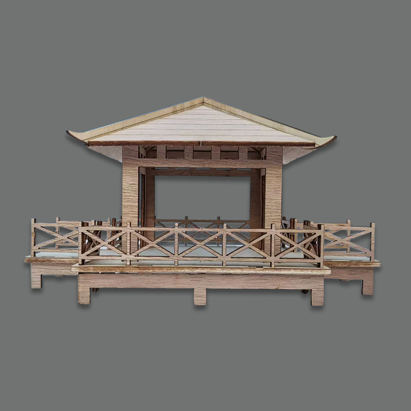 六角凉亭四角湖心亭激光雕刻木质拼装民居小屋场景沙盘建筑模型,淘宝优惠券,粉丝福利购,淘宝优惠卷