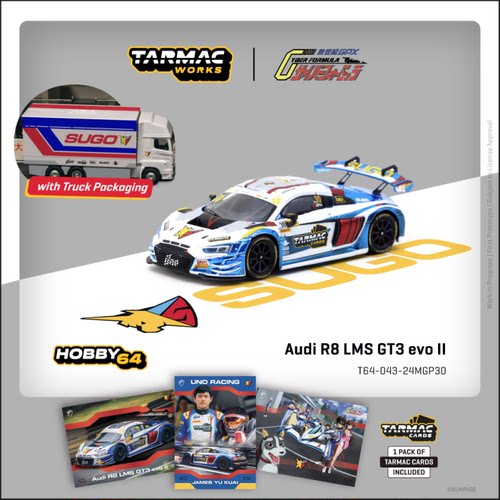 TW Tarmac 1:64奥迪R8 LMS GT3 EVO II库洛米10#30#澳门赛车模型 - 图2