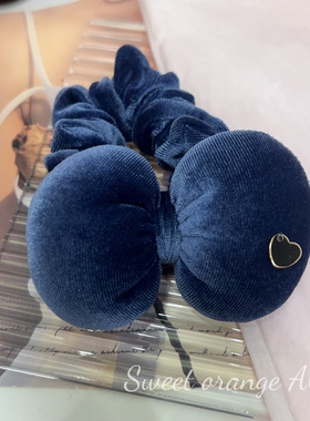 韩国面料丝绒发圈 冲棉丝绒胖嘟嘟蝴蝶结大肠发圈肠圈扎马尾头绳