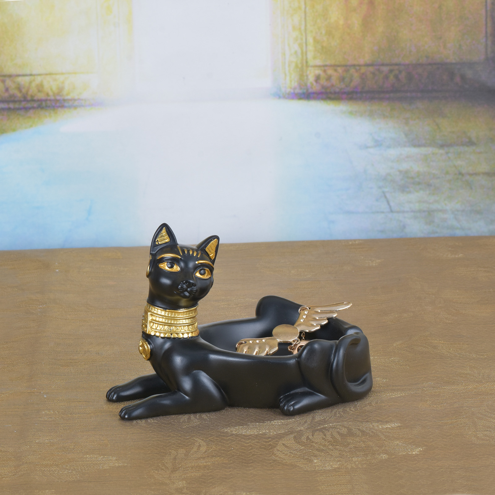 埃及猫摆件收纳神器头饰首饰盒便携杂物储物盒狗装饰品多功能整理 - 图0