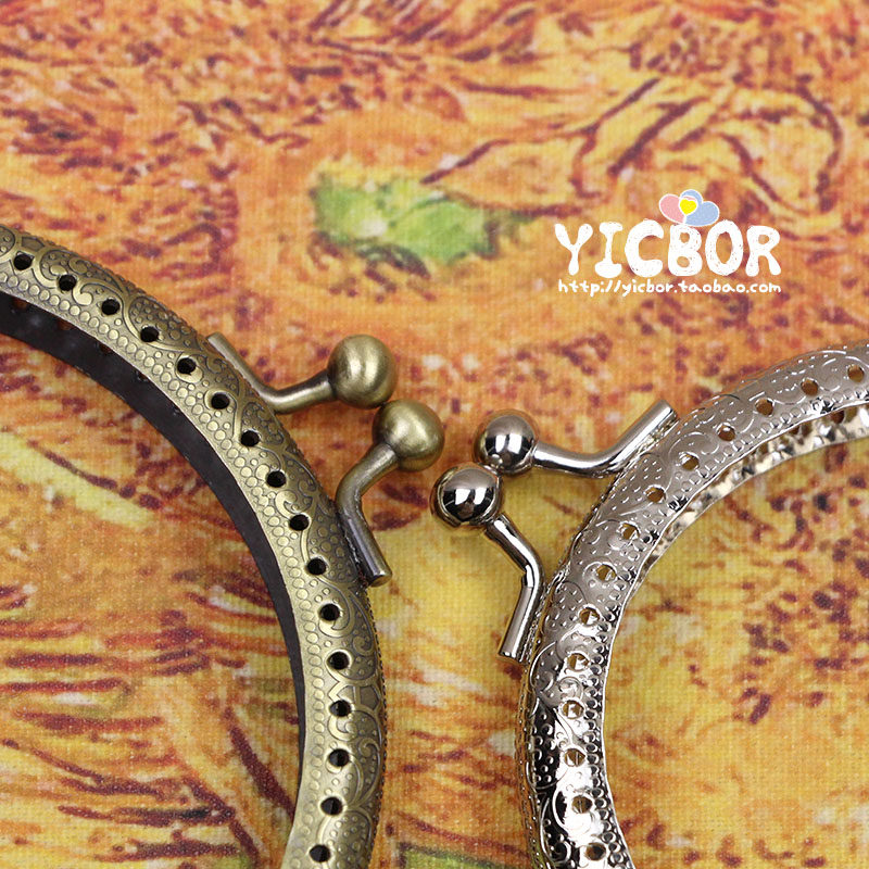 口金四 金色/银色/古铜半圆口金 复古压花 口金零钱包配件diy材料,淘宝优惠券,粉丝福利购,淘宝优惠卷