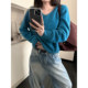 superniniyy 绵绵 羊毛山羊绒氛围感软糯拉毛V领针织毛衣上衣女冬