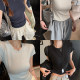 Superniniyy's must-have glutinous wool wool front-shoulder slim version round neck slim short-sleeved bottoming T-shirt for women
