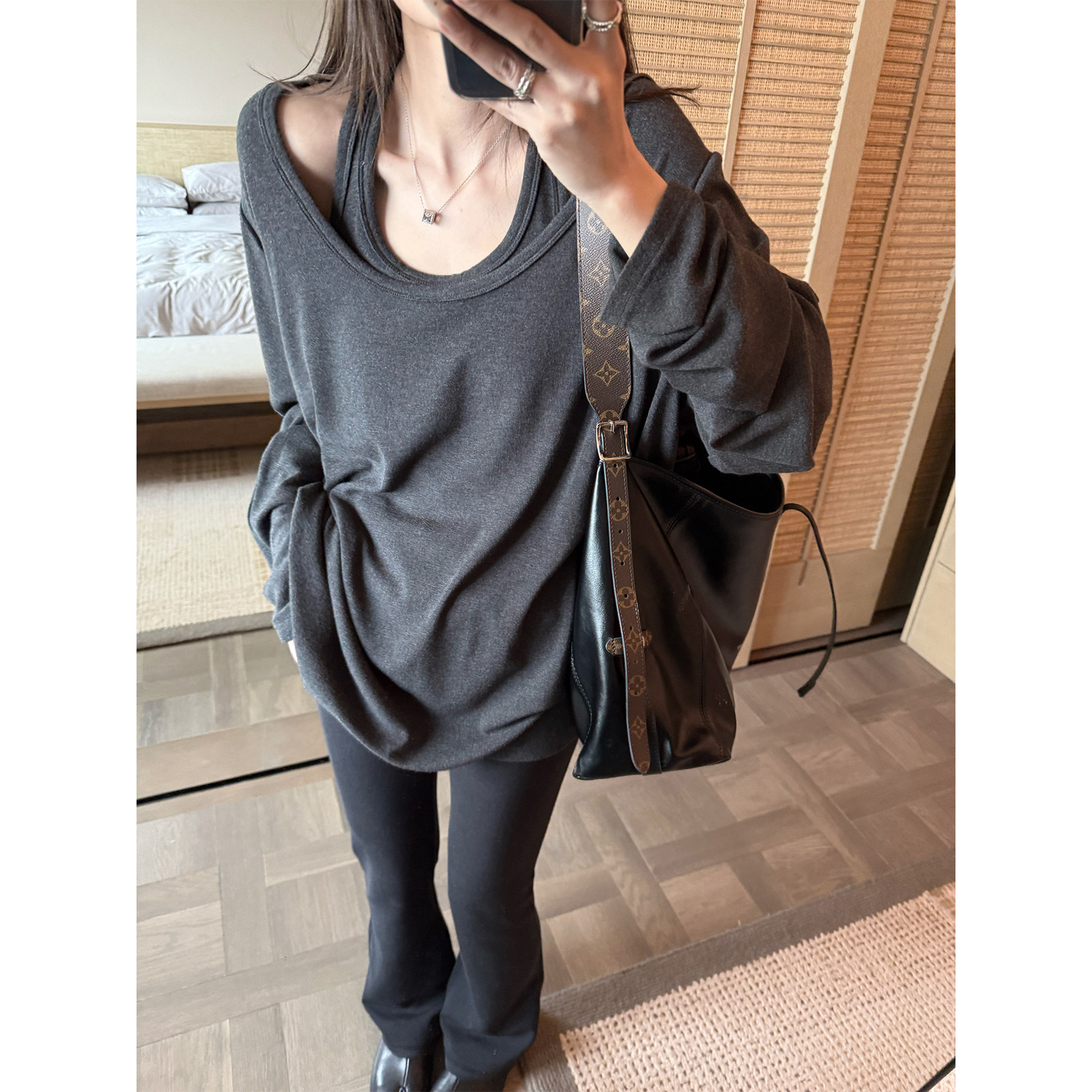 superniniyy 懒人音符&超软糯松弛慵懒感假俩件休闲宽松长袖T恤女