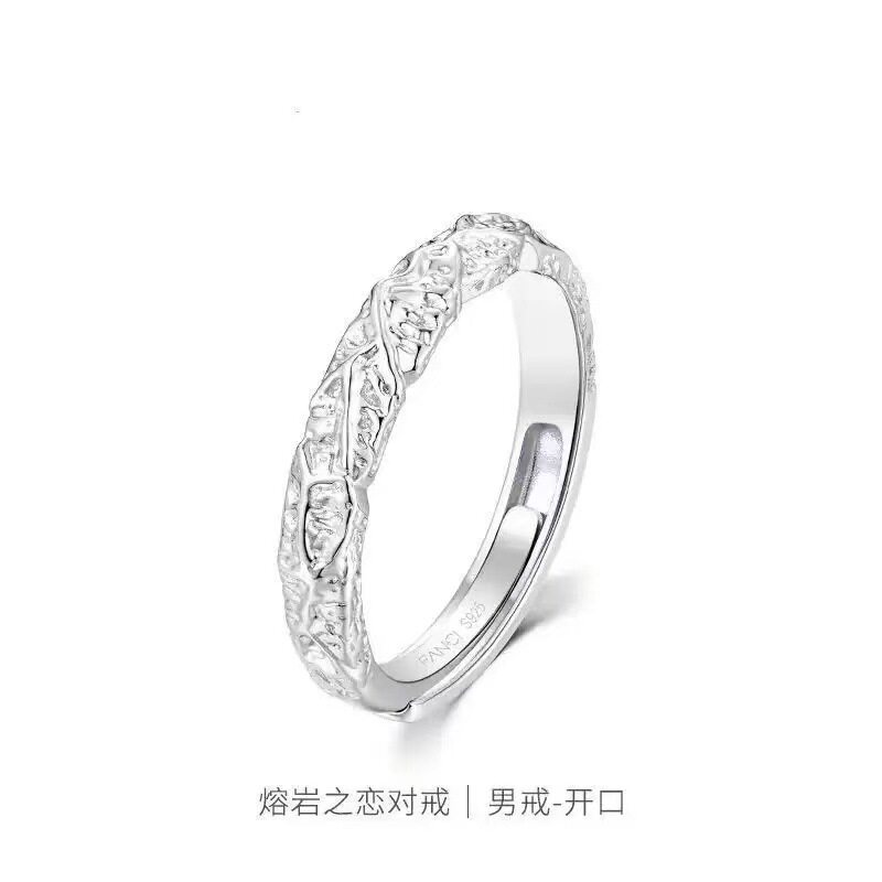 999 sterling silver couple ring design high-end couple ring s999 sterling silver ring power silver jewelry