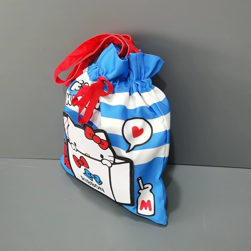 Вместительная и большая мультяшная сумка на одно плечо, шоппер, барсетка, льняная сумка, на шнурках, ткань оксфорд