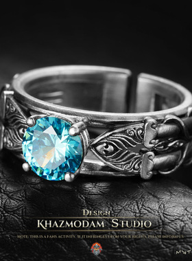 指环王魔戒925银戒指都林之门