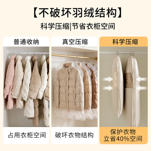 天纵羽绒服压缩防尘罩衣柜衣服防尘袋挂式家用透明衣物挂衣罩袋子 - 图0