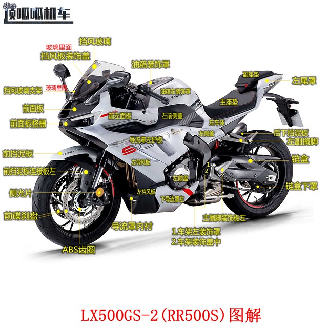 Wuji RR500S 500RR air deflector left and right guards Loncin LX500GS-2 original car accessories