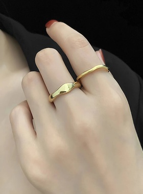 magicfish小众不锈钢波浪戒指