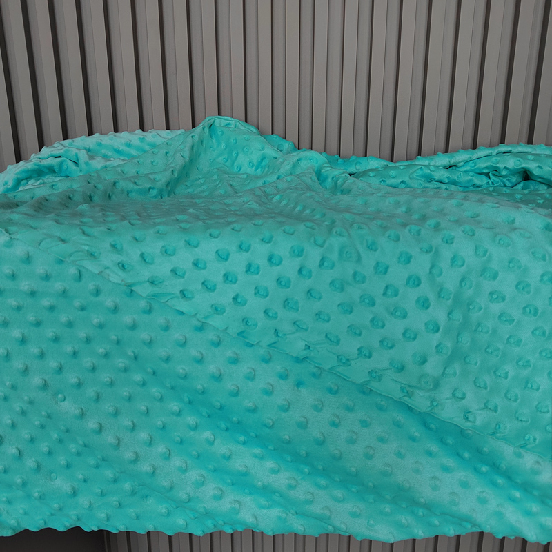 豆豆绒布料湖蓝纯色A类婴儿超柔软面料手工DIY豆豆毯安抚睡袋床品