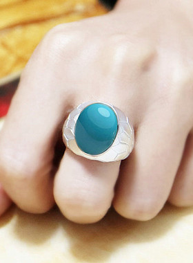 南红纯银镶嵌蜜蜡戒指空托