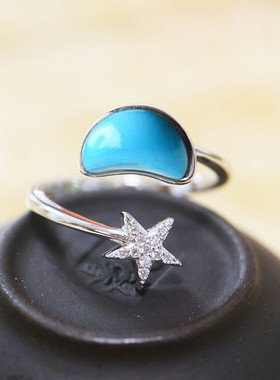 纯银镶嵌异形活口蜜蜡戒指空托