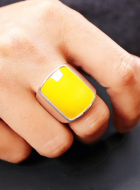 纯银戒指空托镶嵌新款蜜蜡宏利