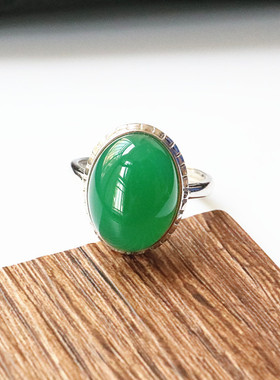 宏利925纯银空托 镶嵌松石蜜蜡银托9*11 10*12 12*16戒托女戒指托