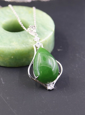 纯银镶嵌蜜蜡琥珀玉石吊坠空托