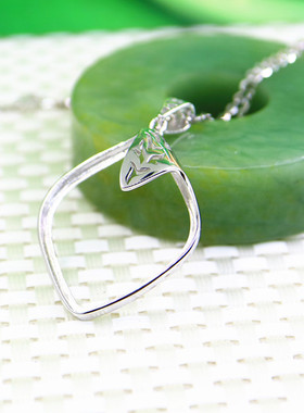 纯银镶嵌蜜蜡琥珀玉石吊坠空托