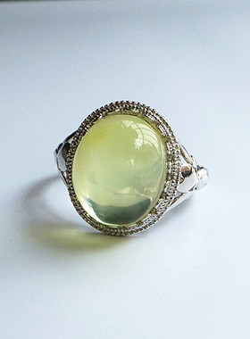 宏利戒指空托镶嵌蜜蜡新款925