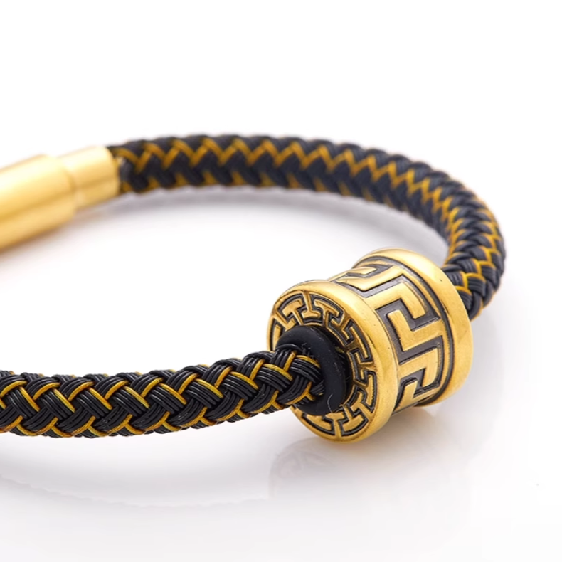 诺诗珠宝足金转运珠回纹手链复古男女款手串黄金时尚硬金手工手绳,淘宝优惠券,粉丝福利购,淘宝优惠卷