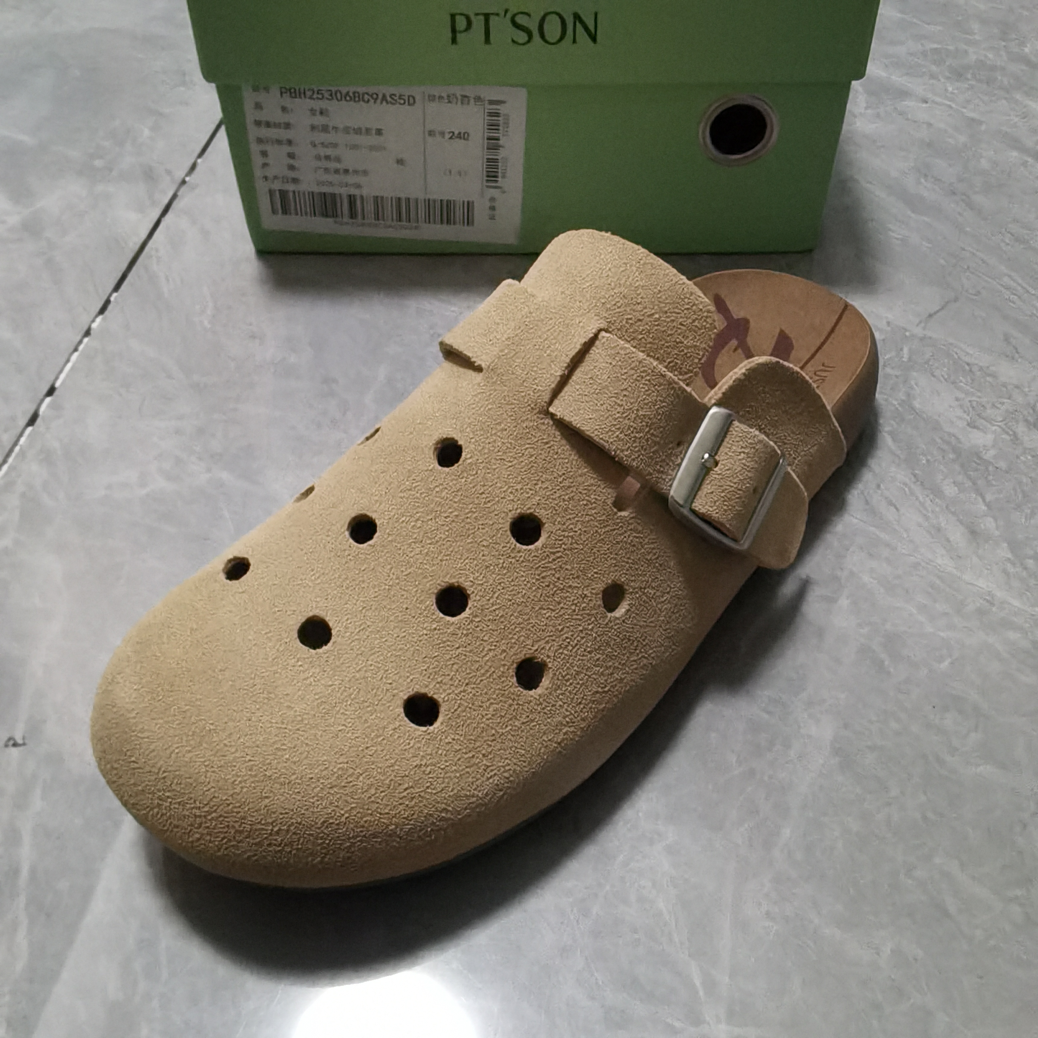 商场同款春款新款勃肯鞋女鞋厚底女鞋包头拖鞋女鞋凉鞋女鞋 25306 - 图3