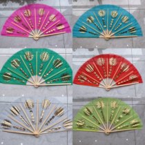 North Korean dance fan Korean bronzed fan 13 test class dance fan transparent flower fan test class fan white