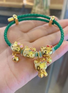 沙金凯蒂猫手链女卡通米老鼠可爱蝴蝶结学生饰品库洛米手串送女友