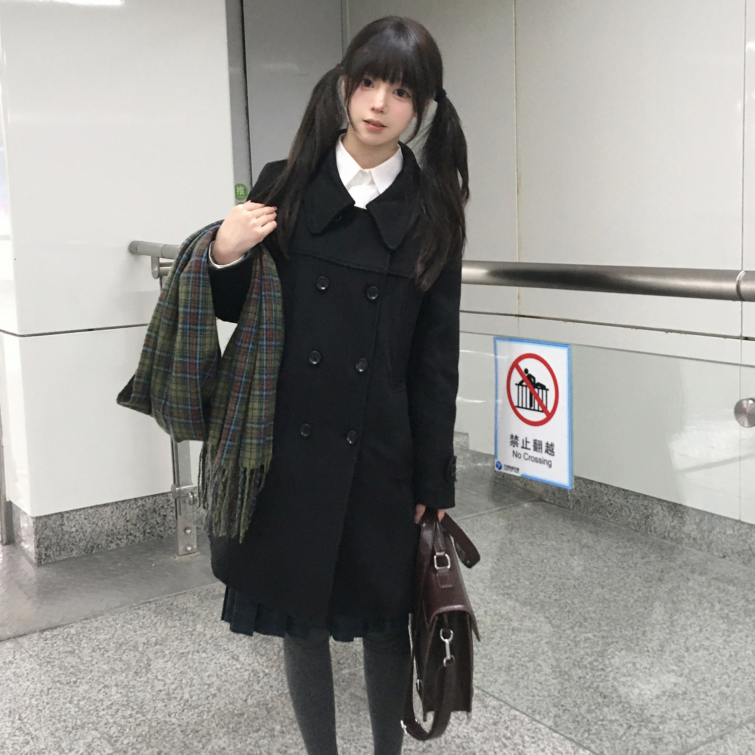 花千猪50羊毛 青森手书大衣 日系学院风jk制服双排扣款翻领呢外套,淘宝优惠券,粉丝福利购,淘宝优惠卷