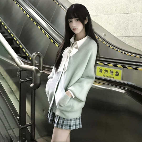 花千猪原创 小月眠开衫 JK多色加厚针织毛衣外套jk制服百搭款上衣