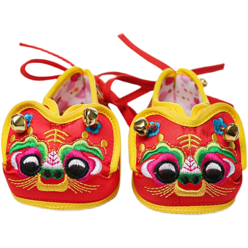男女婴儿周岁百岁步前鞋宝宝手工虎头铃铛鞋婴儿配唐装的红色鞋子,淘宝优惠券,粉丝福利购,淘宝优惠卷
