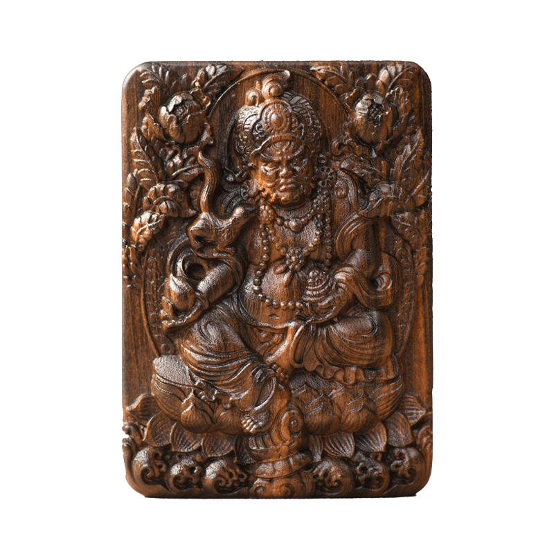 沉贵宝雕刻工艺黄财神佛像无事牌5*7cm挂件男女款手把件 - 图3