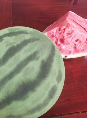 手绘夏日西瓜切片扇子 清新水果模样 便携清凉扇