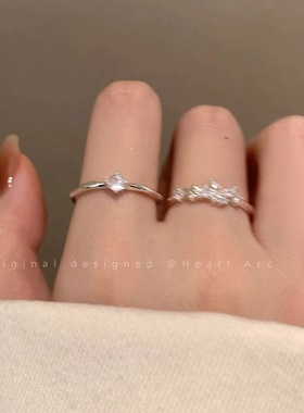 蝴蝶锆石戒指ins小众设计高级感开口指环2024新款闺蜜食指戒尾戒