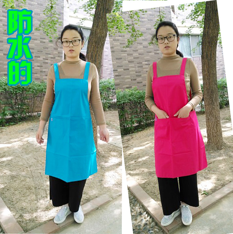 理发店白围裙无袖挂脖背带白色理发师造型师罩衣男工作服发型师女,淘宝优惠券,粉丝福利购,淘宝优惠卷