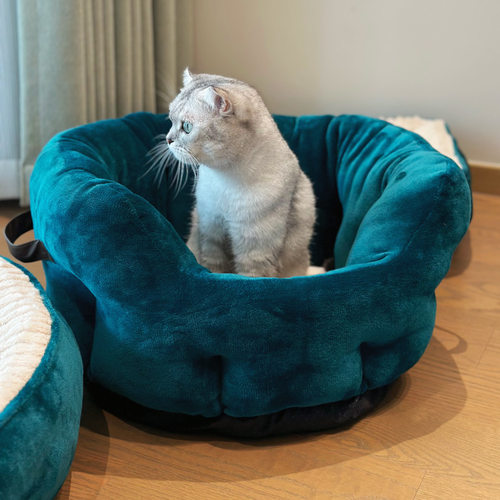 祖母绿狗窝猫窝提手深度睡眠四季宠物床沙发狗垫子保暖秋冬加厚 - 图2