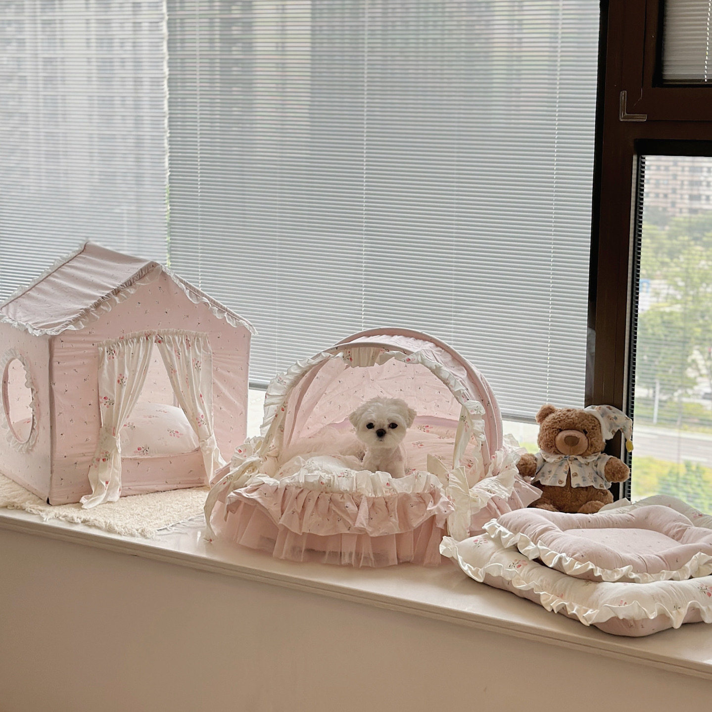 宠物房子公主屋蕾丝花边可拆卸高端马尔济斯狗床四季摇篮韩系可爱,淘宝优惠券,粉丝福利购,淘宝优惠卷