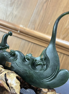 新疆和田碧玉对弈摆件    平安无事牌弥勒佛观音挂件  xx16254