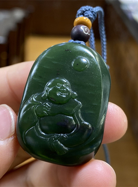 和田碧玉籽料佛挂件吊坠