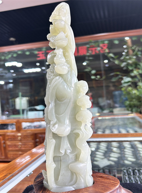 新疆和田青白玉籽料财神摆件    观音弥勒佛挂件吊坠    xx18200