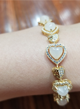 古法爱心手链指环吊坠新疆和田玉