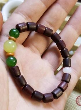 小石头和田玉檀木手串珠子123