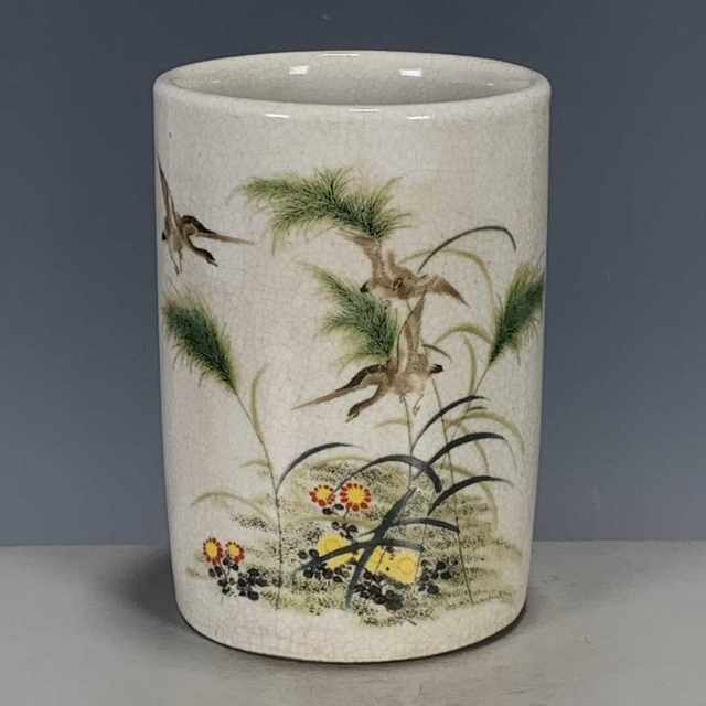 Qing Dynasty Guangxu year antique secondhand piece with blue and white flowers