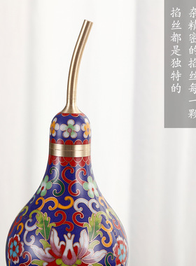 中国风景泰蓝厚胎葫芦摆件礼品