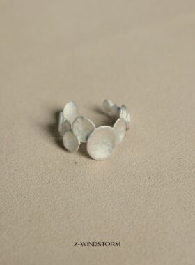 【寻物-不规则圆勺烧白戒指/手镯】搭配手工品