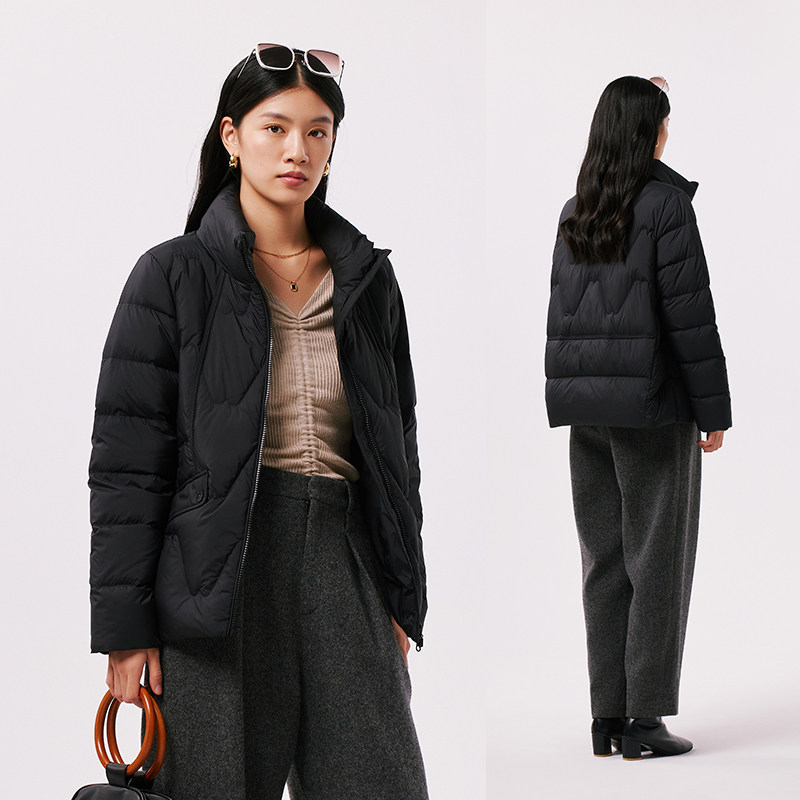 千仞岗女士立领短款柔软舒适小个子百搭款羽绒服