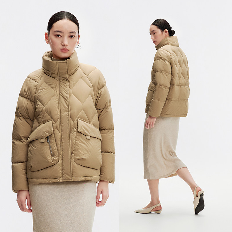 千仞岗冬季立领女休闲时尚短款面包挡风保暖舒适羽绒服加厚外套