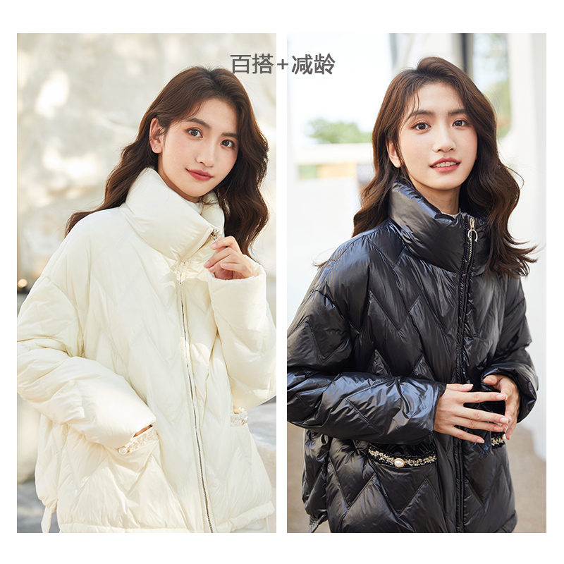 秋冬新款羽绒服女立领气质小香风防风立领 版软面包服 H 千仞岗 2021 秋冬新款羽绒服女立领气质小香风防风立领 版软面包服 H 千仞岗 2021