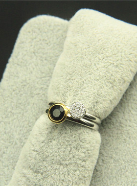 北欧极简叠戴天然水晶纯银黑玛瑙