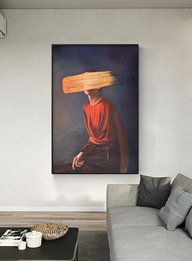大幅落地红色模特美女客厅装饰画