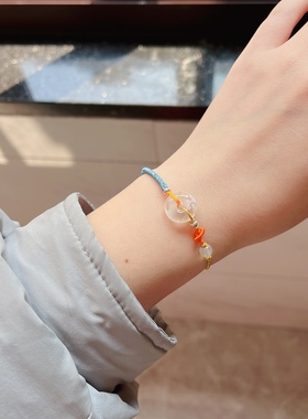 手工编织定制翡翠蜜蜡平安扣女