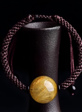 发晶单珠转运珠手绳手工编织圆珠